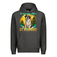 Charcoal Heather life is better with a st.bernard Premium Hoodie - texasbilliewilder
