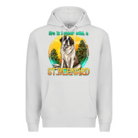 Dove Grey life is better with a st.bernard Premium Hoodie - texasbilliewilder