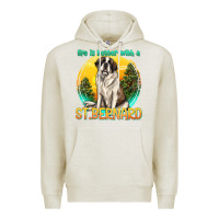 Oatmeal Heather life is better with a st.bernard Premium Hoodie - texasbilliewilder