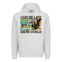 Dove Grey living life somewhere between jesus Premium Hoodie - texasbilliewilder