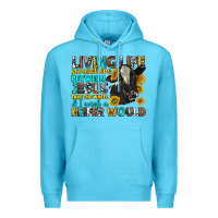 Living Life Somewhere Between Jesus Premium Hoodie | Teevron