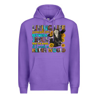 Purple living life somewhere between jesus Premium Hoodie - texasbilliewilder