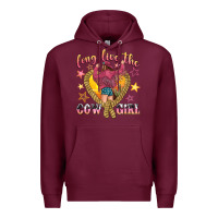 Burgundy long live the cowgirl Premium Hoodie - texasbilliewilder