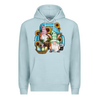 Blue Mist Easter Gnomes Egg Sunflowers Truck Premium Hoodie - RanaPortraitStore