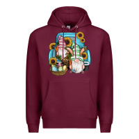 Burgundy Easter Gnomes Egg Sunflowers Truck Premium Hoodie - RanaPortraitStore