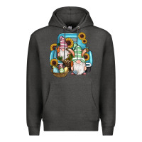 Charcoal Heather Easter Gnomes Egg Sunflowers Truck Premium Hoodie - RanaPortraitStore