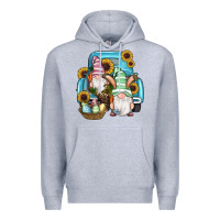 Heather Grey Easter Gnomes Egg Sunflowers Truck Premium Hoodie - RanaPortraitStore