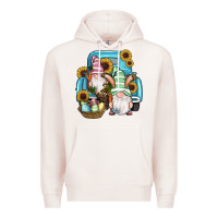 Pale Pink Easter Gnomes Egg Sunflowers Truck Premium Hoodie - RanaPortraitStore