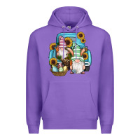 Purple Easter Gnomes Egg Sunflowers Truck Premium Hoodie - RanaPortraitStore