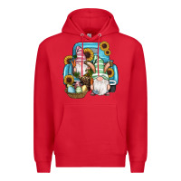 Red Easter Gnomes Egg Sunflowers Truck Premium Hoodie - RanaPortraitStore