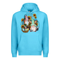 Ocean Blue Easter Gnomes Egg Sunflowers Truck Premium Hoodie - RanaPortraitStore