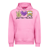 Fuchsia Pink peace love bus driver Urban Hoodie - MaliasSmallBusiness