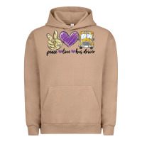 Pigment Burro peace love bus driver Urban Hoodie - MaliasSmallBusiness