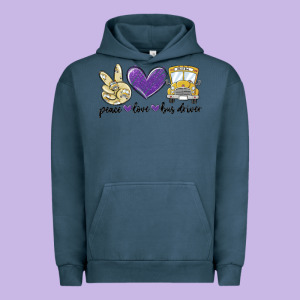 Peace Love Bus Driver Urban Hoodie Designed By Maliassmallbusiness