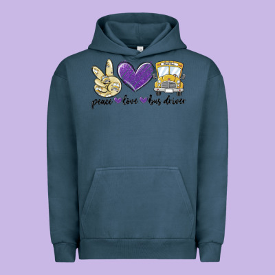 Urban Hoodie peace love bus driver