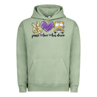 Pigment Oil Green peace love bus driver Urban Hoodie - MaliasSmallBusiness