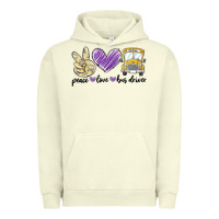 Pigment Pistachio peace love bus driver Urban Hoodie - MaliasSmallBusiness