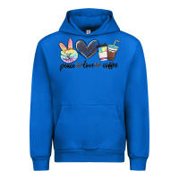 Cobalt peace love coffee Urban Hoodie - MaliasSmallBusiness