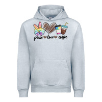 Heather Grey peace love coffee Urban Hoodie - MaliasSmallBusiness