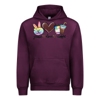 Mauve Wine peace love coffee Urban Hoodie - MaliasSmallBusiness