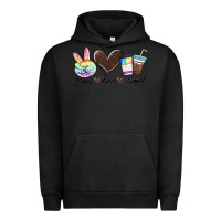 Pigment Black peace love coffee Urban Hoodie - MaliasSmallBusiness