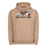 Pigment Burro peace love coffee Urban Hoodie - MaliasSmallBusiness