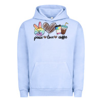 Pigment Grape Ice peace love coffee Urban Hoodie - MaliasSmallBusiness