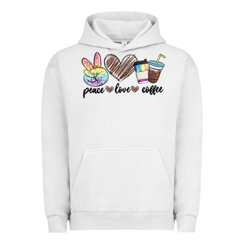 Peace Love Coffee Urban Hoodie by MaliasSmallBusiness | Teevron
