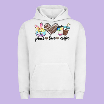 Urban Hoodie peace love coffee