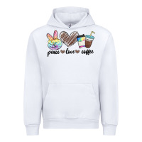 White peace love coffee Urban Hoodie - MaliasSmallBusiness