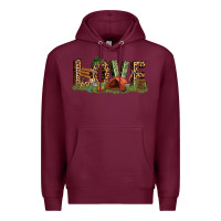 Burgundy love camping Premium Hoodie - texasbilliewilder