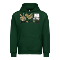 Forest Green peace love eyes Urban Hoodie - MaliasSmallBusiness
