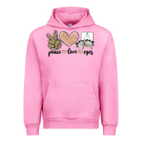 Fuchsia Pink peace love eyes Urban Hoodie - MaliasSmallBusiness