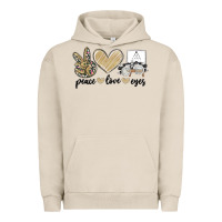 Pigment French Oak peace love eyes Urban Hoodie - MaliasSmallBusiness