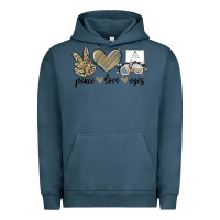 Pigment Midnight Navy peace love eyes Urban Hoodie - MaliasSmallBusiness