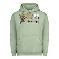 Pigment Oil Green peace love eyes Urban Hoodie - MaliasSmallBusiness