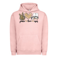 Pigment Salmon peace love eyes Urban Hoodie - MaliasSmallBusiness