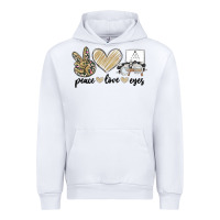 White peace love eyes Urban Hoodie - MaliasSmallBusiness