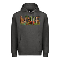 Charcoal Heather love camping Premium Hoodie - texasbilliewilder