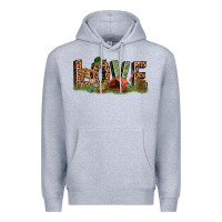 Heather Grey love camping Premium Hoodie - texasbilliewilder