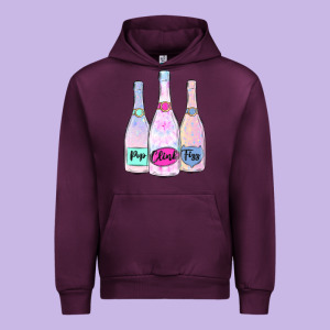 Pop Clink Fizz Champagne Bubbly Urban Hoodie Designed By Maliassmallbusiness