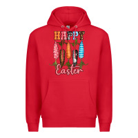 Red Happy Easter Premium Hoodie - RanaPortraitStore