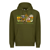 Army Green Obsessive cow disorder coffee cups Premium Hoodie - texasbilliewilder