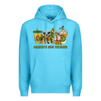 Ocean Blue Obsessive cow disorder coffee cups Premium Hoodie - texasbilliewilder