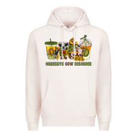 Pale Pink Obsessive cow disorder coffee cups Premium Hoodie - texasbilliewilder