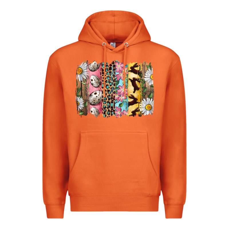 Easter Brushstroke With Quail Eggs Daisy And Bunny Premium Hoodie by RanaPortraitStore | Teevron