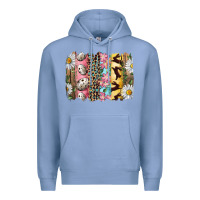 Colony Blue Easter Brushstroke With Quail Eggs Daisy And Bunny Premium Hoodie - RanaPortraitStore