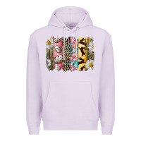 Lilac Easter Brushstroke With Quail Eggs Daisy And Bunny Premium Hoodie - RanaPortraitStore