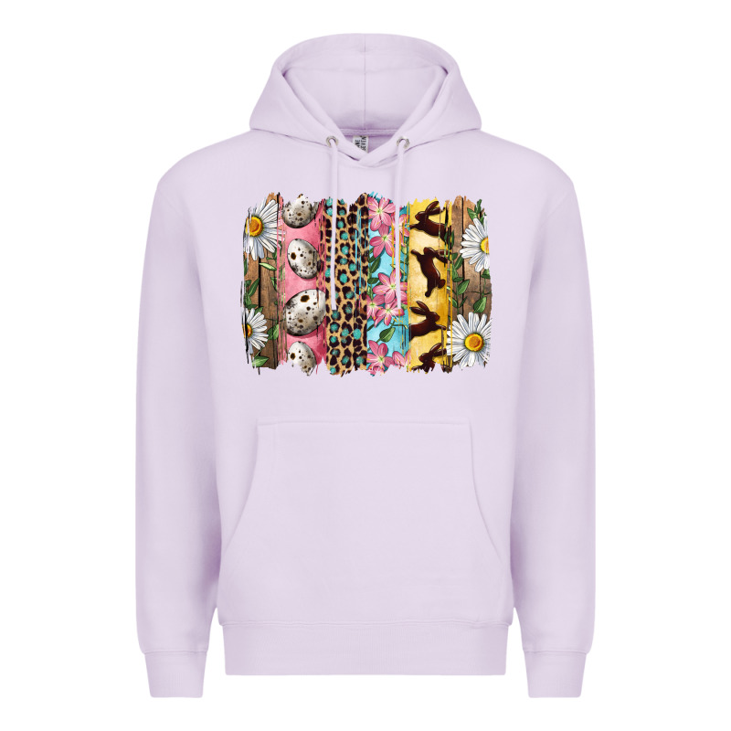 Easter Brushstroke With Quail Eggs Daisy And Bunny Premium Hoodie by RanaPortraitStore | Teevron
