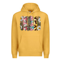Mustard Easter Brushstroke With Quail Eggs Daisy And Bunny Premium Hoodie - RanaPortraitStore